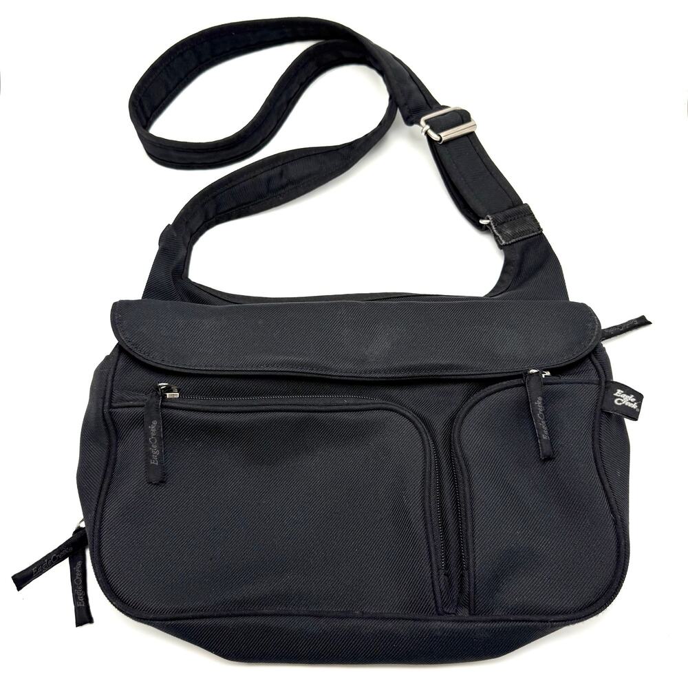 Eagle Creek Crossbody Purse Black Multi Pocket Shoulder Bag Travel Organizer